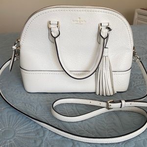 Kate Spade medium size crossbody purse in white and gold hardware